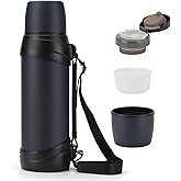 84oz/2.5L Large Coffee Thermoses for Travel Stainless Steel Large Flask with Handle for Hiking Fishing Camping