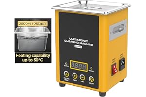 QPKING Ultrasonic Cleaning Machine CT80 Heated Cleaning Machine Diesel Fuel Injector Cleaner 60W Car Parts,Jewelry,Industry Heating Fuel Cleaner With Heating Mode & Adjustable Cleaning Time 2L Tank 110V/220V