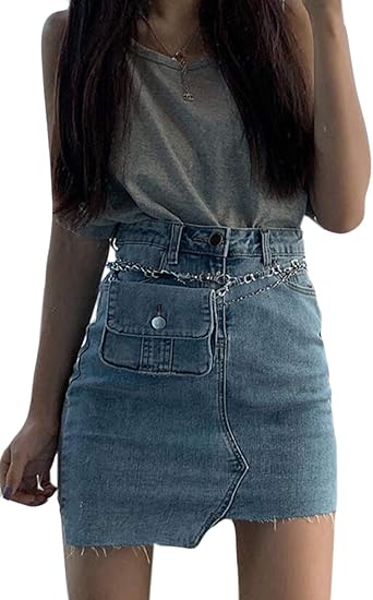 Amazon Alppv レディース デニムスカート ミニスカート Aライン 夏 ハイウエスト 着痩せ Aラインスカート ファッション カジュアル タイトスカート 通勤 通学 シック スカート 通販