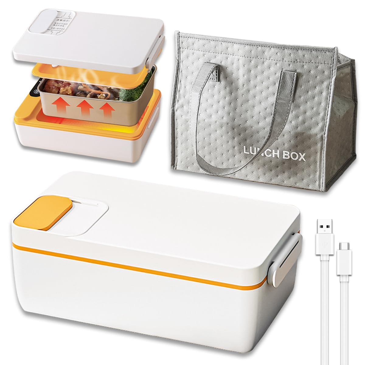 Photo 1 of **MISSING CHARGING CORD**
Slthe Cordless Electric Lunch Box 1L, Portable Food Warmer for Car/Office/Home Use | No Water Required, Rechargeable Heated Lunch Container with Insulated Bag | Students & Professionals