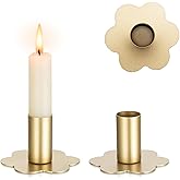 Inweder Candlestick Holders Taper Candle Holders: 2Pcs Gold Candlestick Holder Table Brass Candlestick Holders Candle Sticks Holder Decor Home Flower Candle Holder Wedding Cute Small Candle Holders