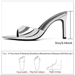 Susanny Mule Silver Heels for Women Pointed Open