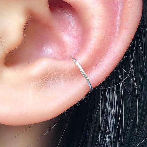 LUCKYJEWUS 925 Sterling Silver Conch Piercing Jewelry, Conch Hoop