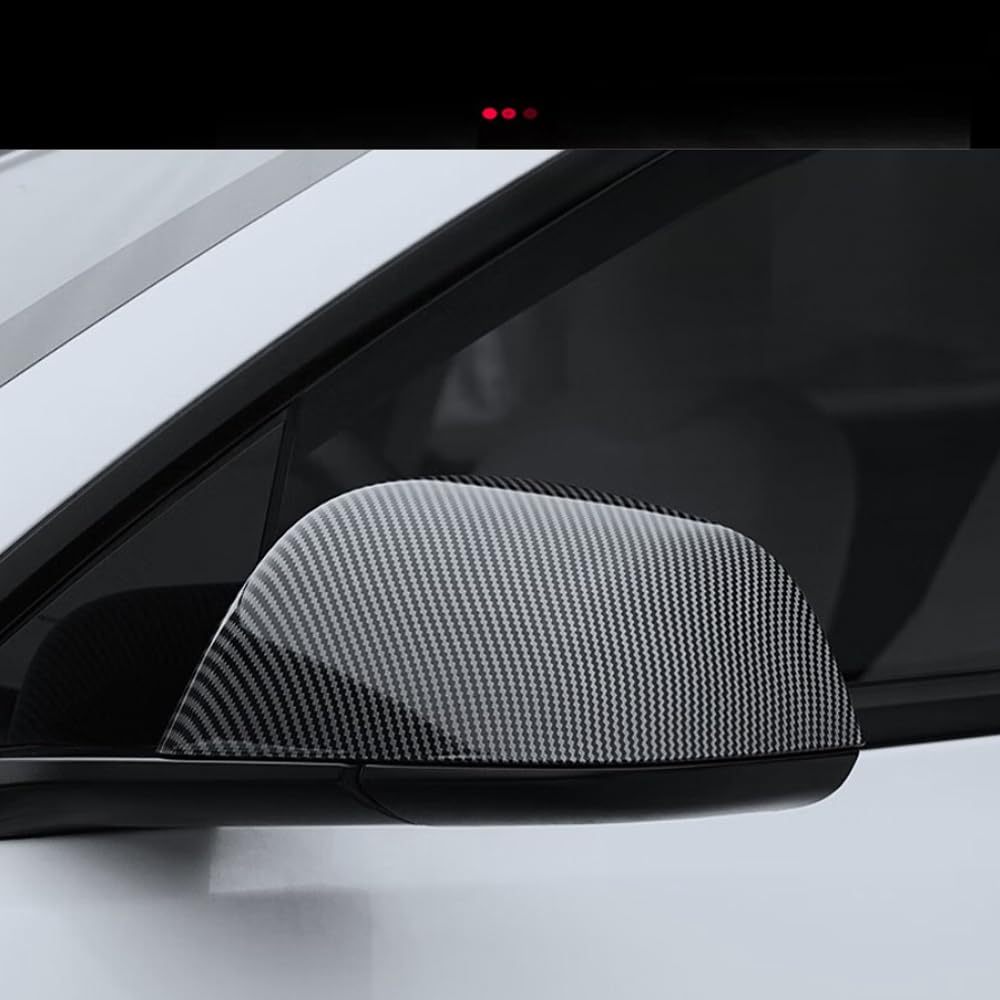 Photo 1 of StarYtbl 2Pcs ABS Mirror Caps Guard Tesla Model 3 Rearview Cover, Compatible with Model 3 2021-2024 2025 Refresh Highland Carbon Fiber Rear Side Mirror Cover (Gloss Carbon Fiber Pattern, Model 3)