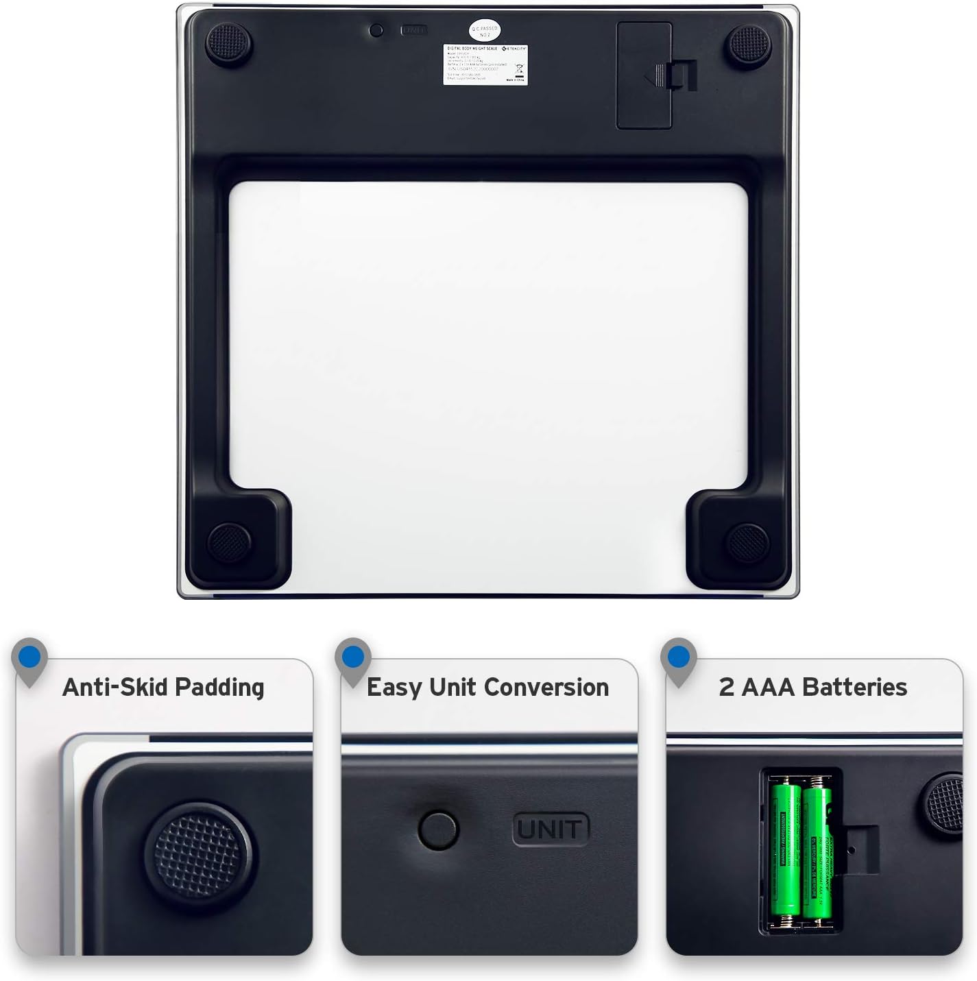 Etekcity Digital Body Weight Bathroom Scale with Step-On Technology, 400 Lb, Body Tape Measure Included: Health & Personal Care