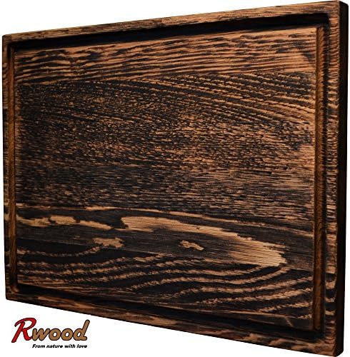 Large Cutting &amp; Chopping Board Made of Oak Wood with Juice Drip Groove |16" х 12"| Siberian Hardwood Butcher &amp; Carving Countertop Block for Kitchen | 100% Russian Production