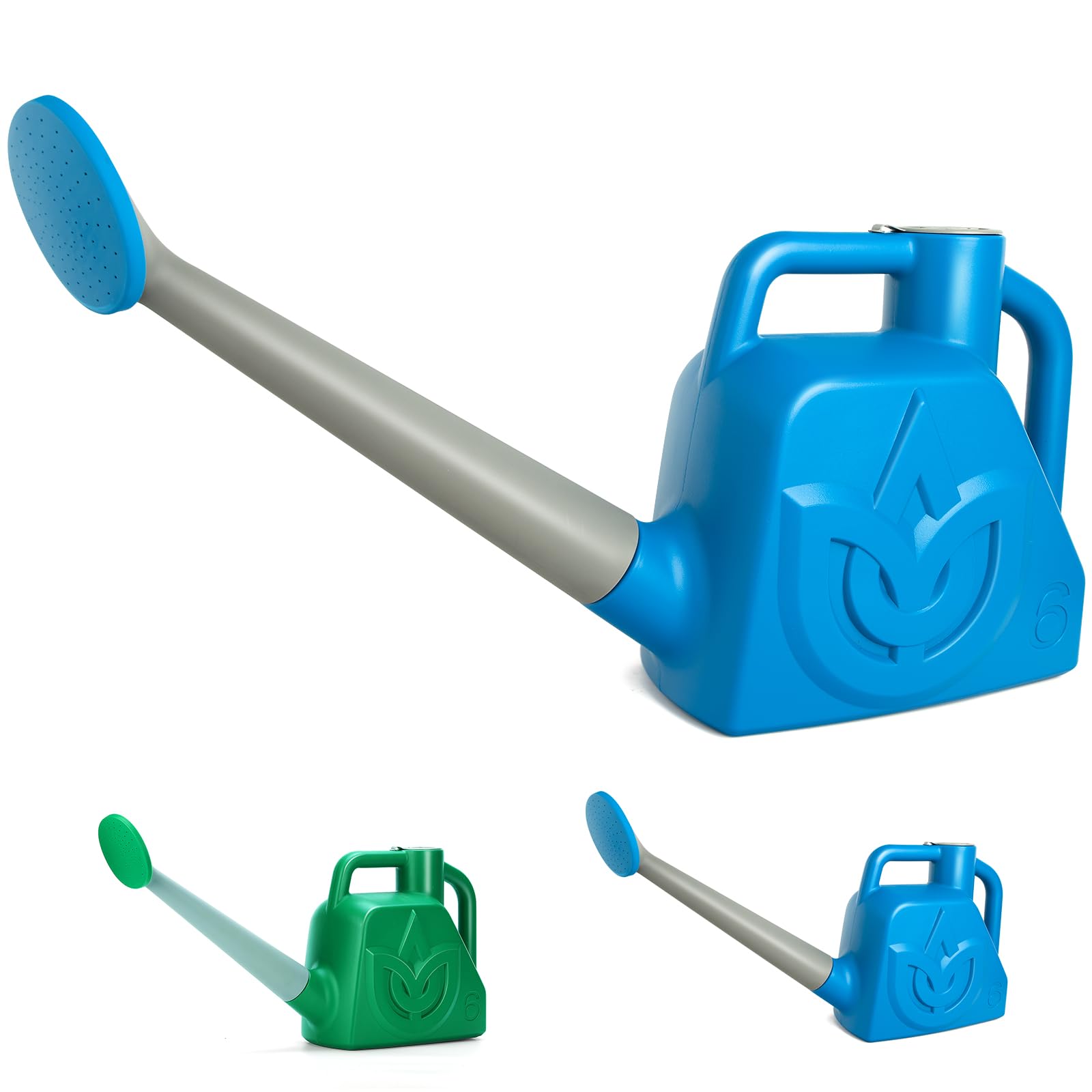 Photo 1 of XXXFLOWER 1.5 Gallon Blue Watering Can Outdoor Garden Flower Plant, Lightweight 6 L Water Cans with Detachable Nozzle Watering Pot for Office House Garden