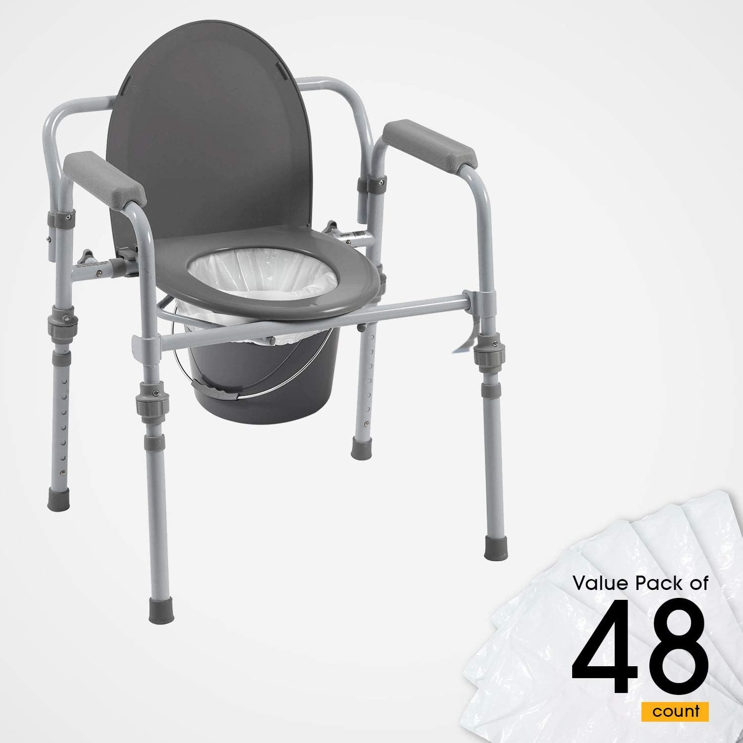 Commode Liners By Better Moments – Leak Proof & Sanitary Bedside Commode Liners – Disposable Commode Liners Fit Standard Commode Pails & Adult Commode Chairs – Value Pack Of 48 Portable Commode Liners: Health & Personal Care