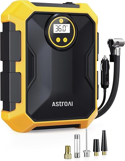AstroAI Tyre Inflator 12V DC Portable Air Compressor 101 PSI with LED Light