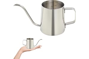 Small Watering Can for Indoor Plants, 12 OZ Mini Flower Watering Pots with Long Spout and Handle, Stainless Steel Water Can f