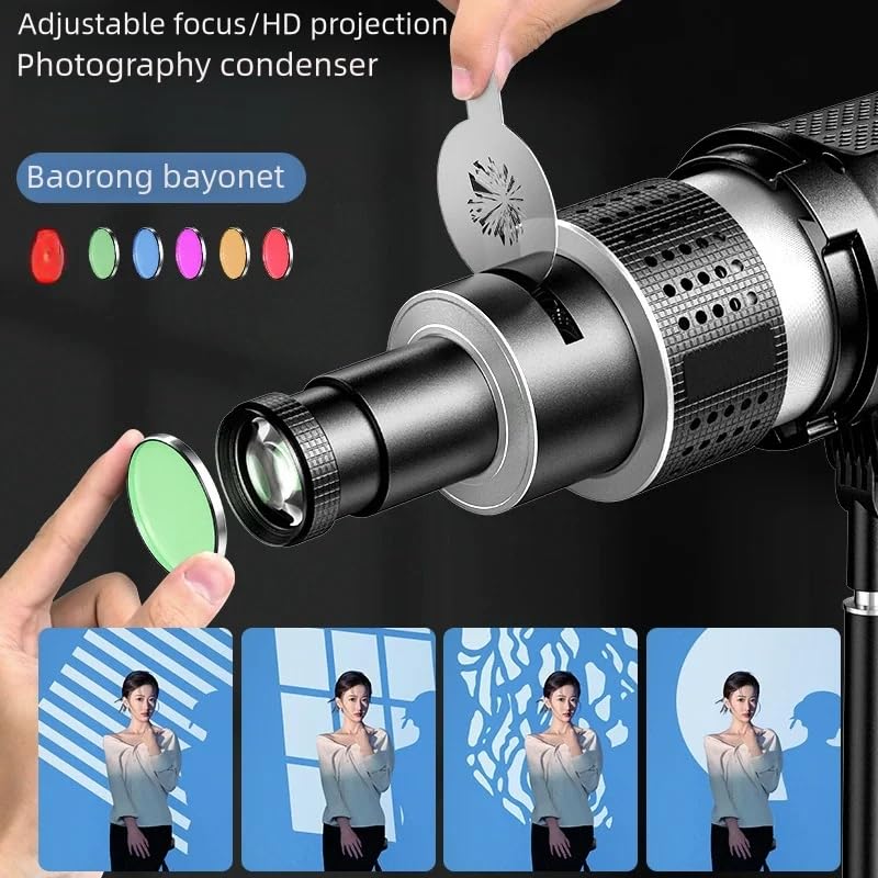VEDO Kit de Snoot Óptico Cônico Spotlight, Acessório de Fotografia Spotlight Snoot com 35 Gobos e 5 Filtros de Cor