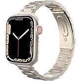 MoKo Thin Band Compatible Apple Watch Band Ultra3/2/1 49mm/Series 11/10/9/8/7/6/5/4/3/2/1/SE3/SE2/SE 46/45/44/42/41/40/38mm,Slim Stainless Steel Wristband Metal Replacement Adjustable Strap