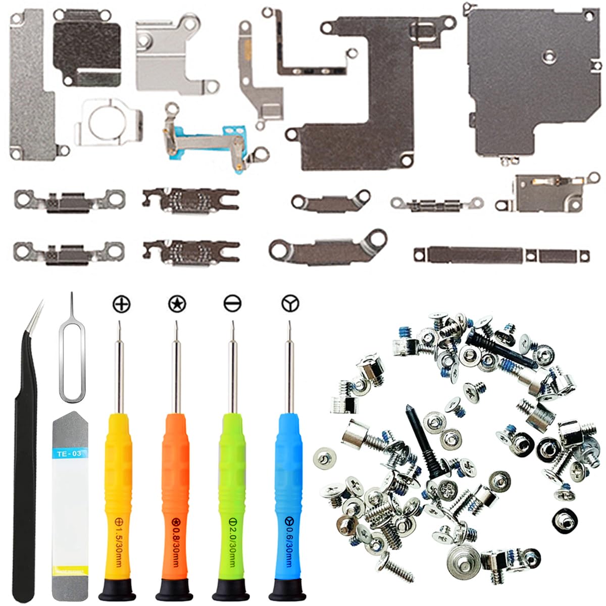 ZHUROUPU Internal Bracket Replacement Parts Metal Plate Cover Parts Bracket Repair Compatible with for iPhone 13 Pro 6.1", Including Full Internal Screw Set, and Repair Tool Kit