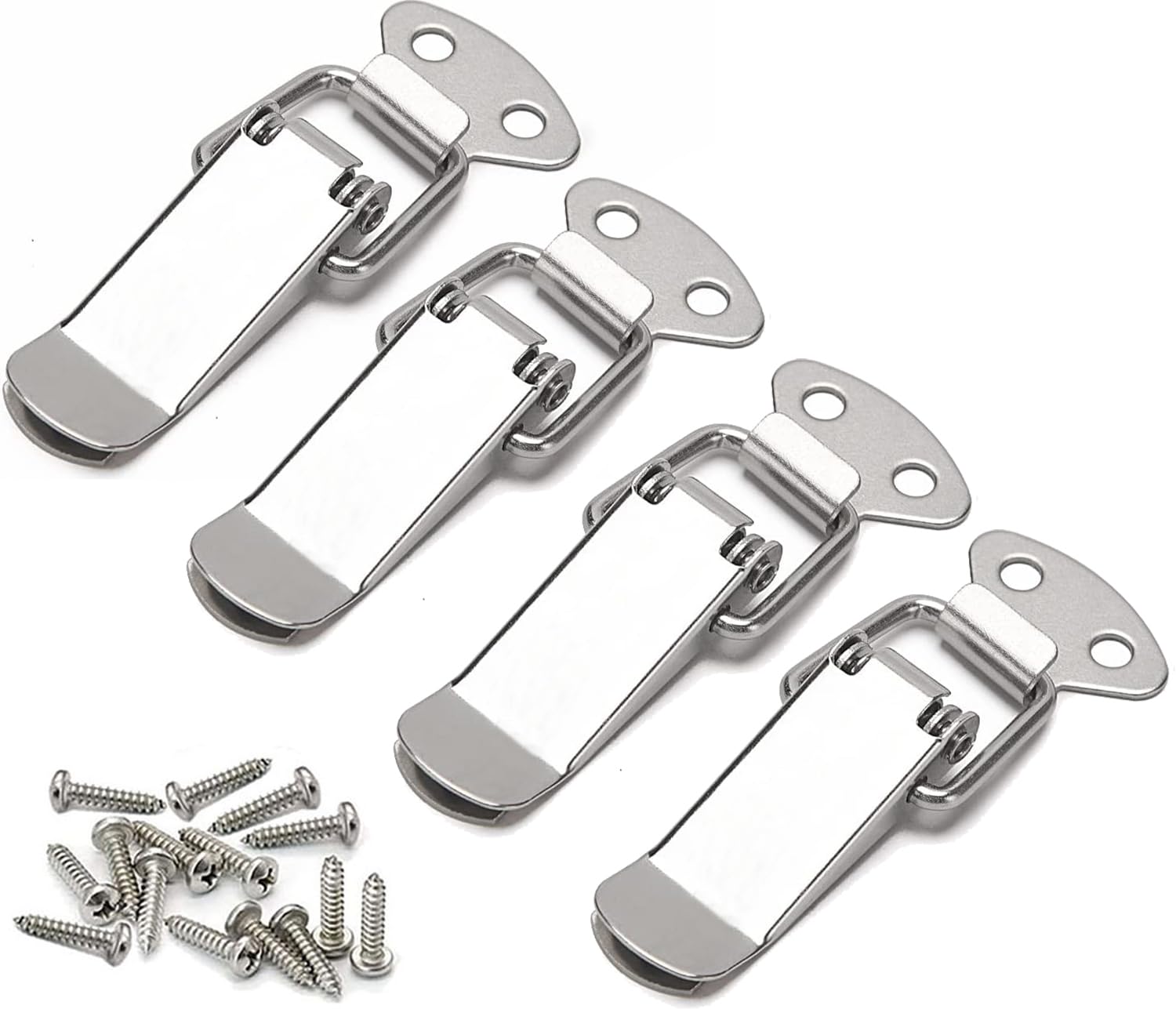 ZiYuya Stainless Steel Tension Clasp, 56mm Toolbox Toggle Catch Clasp Latch Lever Clasp, Spring Loaded Toggle Latch Hasp, Duck Billed Buckles Catch Clamp Clip for Drawer Chest Case Cabinet