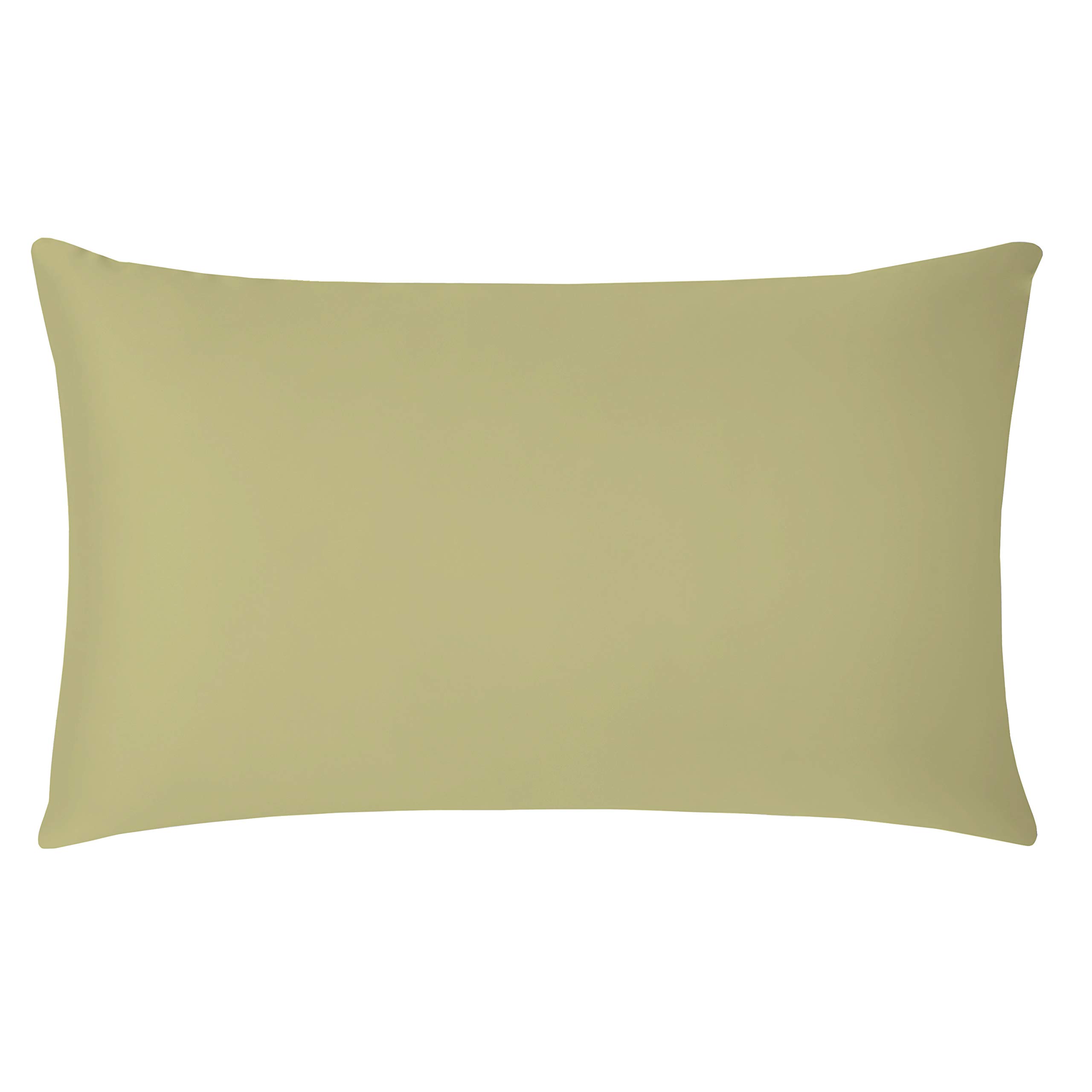 Brit Cotton Silk Sateen 300 Thread Count Pillowcase with Envelope Closure, Breathable Plain Soft 100% Egyptian Cotton Pillow Covers, 2 Pack (50cmX75cm, Green)