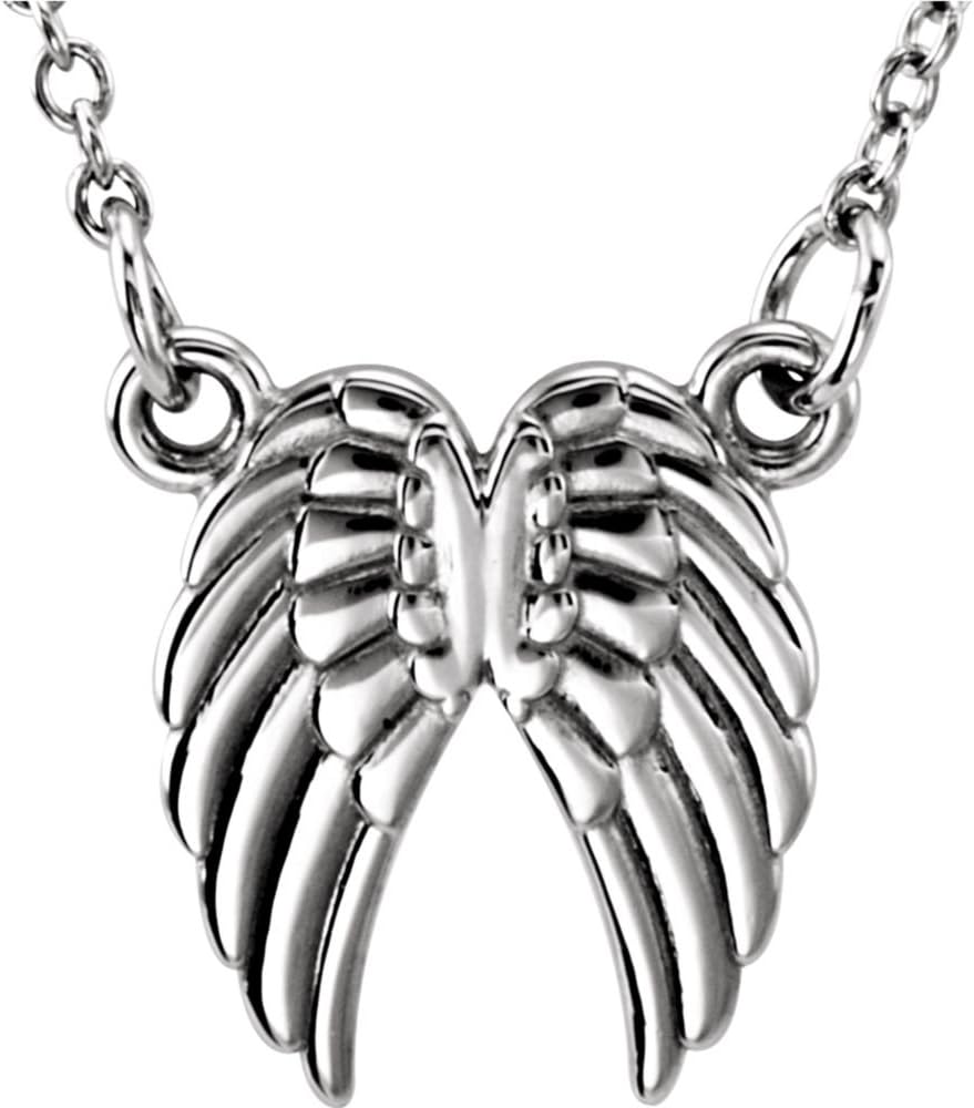 925 Sterling Silver 16 Polished Tiny Posh Religious Guardian Angel Wings Necklace Jewelry Gifts for Women - 46 Centimeters