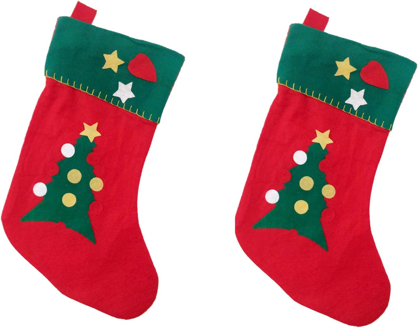 Jiada Christmas Santa Stocking Xmas Decoration Kids Gift Bag - Pack of 2