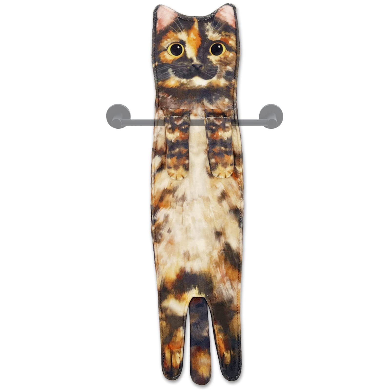 Hawgiman Cat Hand Towels for Bathroom Kitchen, Funny Cat Gifts for Women Housewarming Gifts for Cat Lovers, House Warming Gifts New Home Hanging Decorations (ginger)