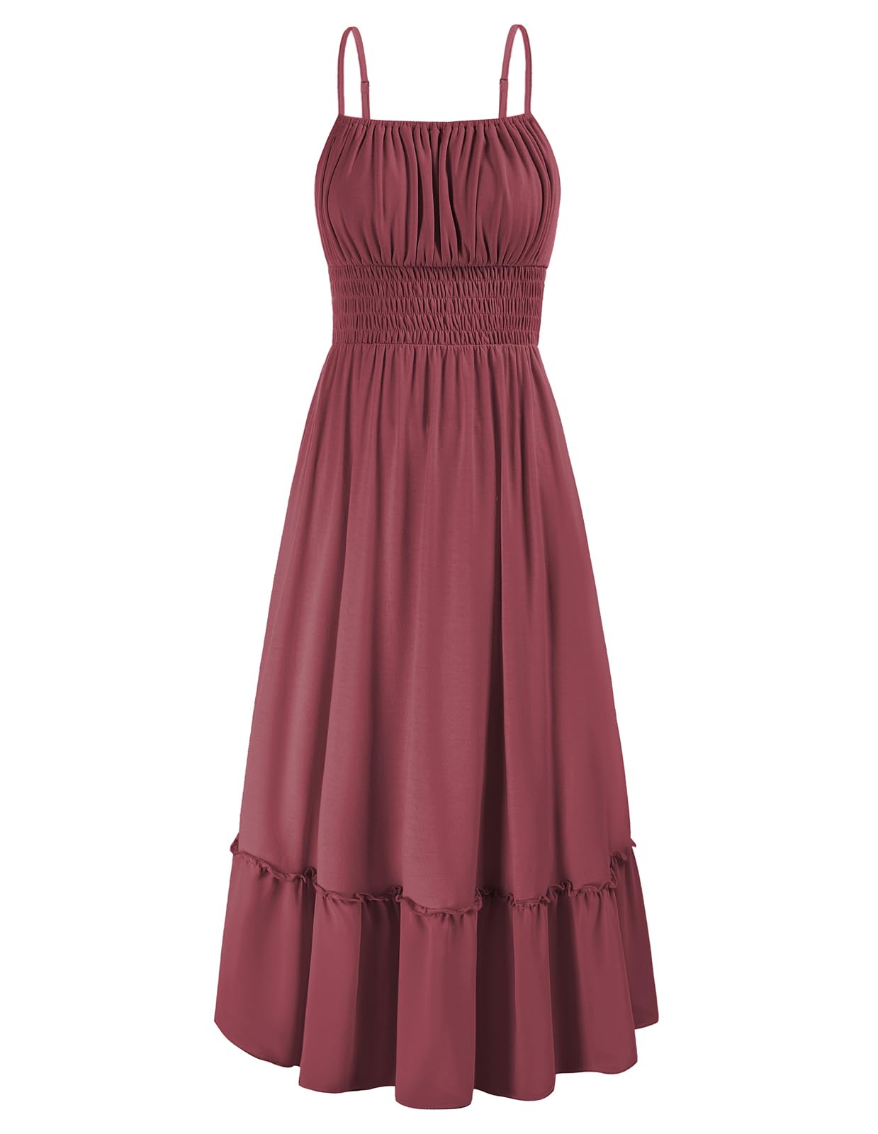 S·DEER Women's Spaghetti Strap Maxi Dress - V-Neck, Backless, A-Line Flowy Long Dress For Party Or Casual
