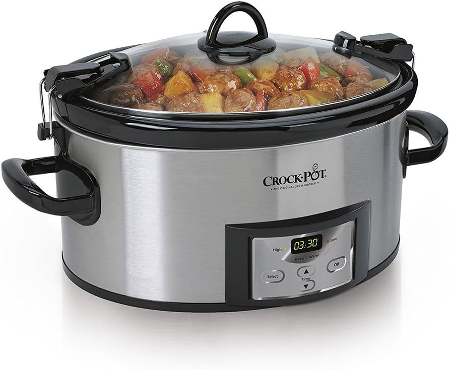 Crock-Pot 6-Quart Programmable Cook & CarryTM Slow Cooker- Silver, SCCPVL610-S-A