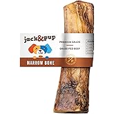 Jack&amp;Pup Marrow Bones for Dogs, Long Lasting Dog Bones for Large Dogs, 6" Marrow Bone, Natural Beef Bone (1 Pack)