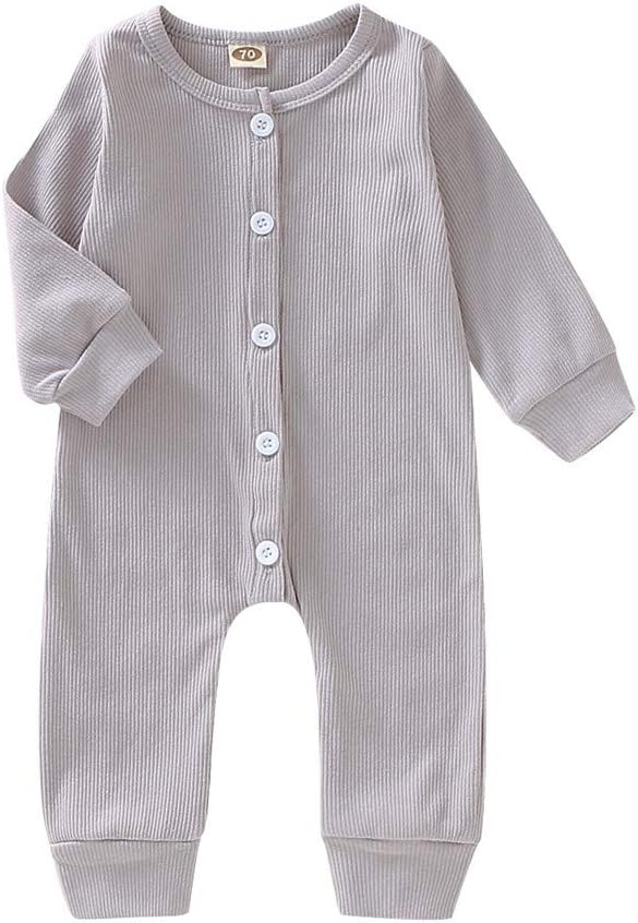 Baby Girls Boys Jumpsuit Clothes Outfits Newborn Infant Baby Girl Boy Long Sleeve Solid Rompers
