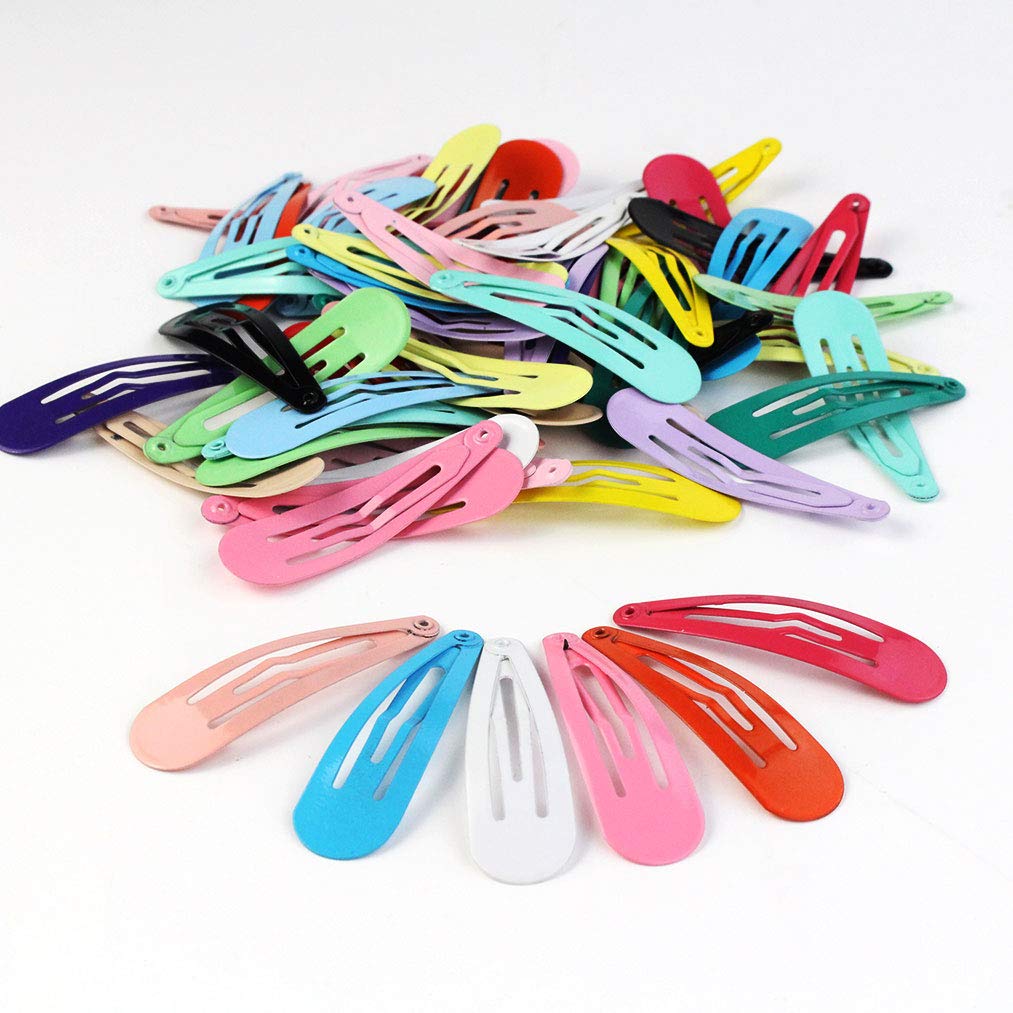 Yolyoo 90 Pcs/18 Colors Snap Hair Clips Non-Slip Metal Barrettes Hair Clips for Women Girls Teens