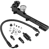 High-Flow Fuel Rail Kit with Pressure Regulator Gauge for Honda B-Series Swapped Engines (B16, B18, B20), 1/2" Large Fuel Bore, Compatible with Civic Integra B16A2 B18C1 B18C5