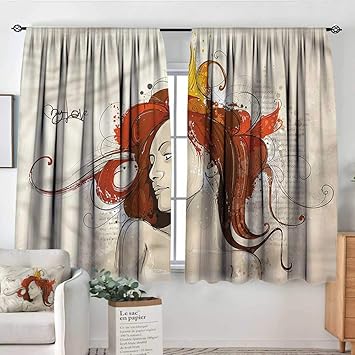 Amazon Com Modern Curtains Muse Woman Grungy Mystic 52 X96
