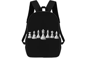 Board Chess Print 17inch Laptop Backpack Travel Backpack Shoulder Bag Casual Daypack for Women Men