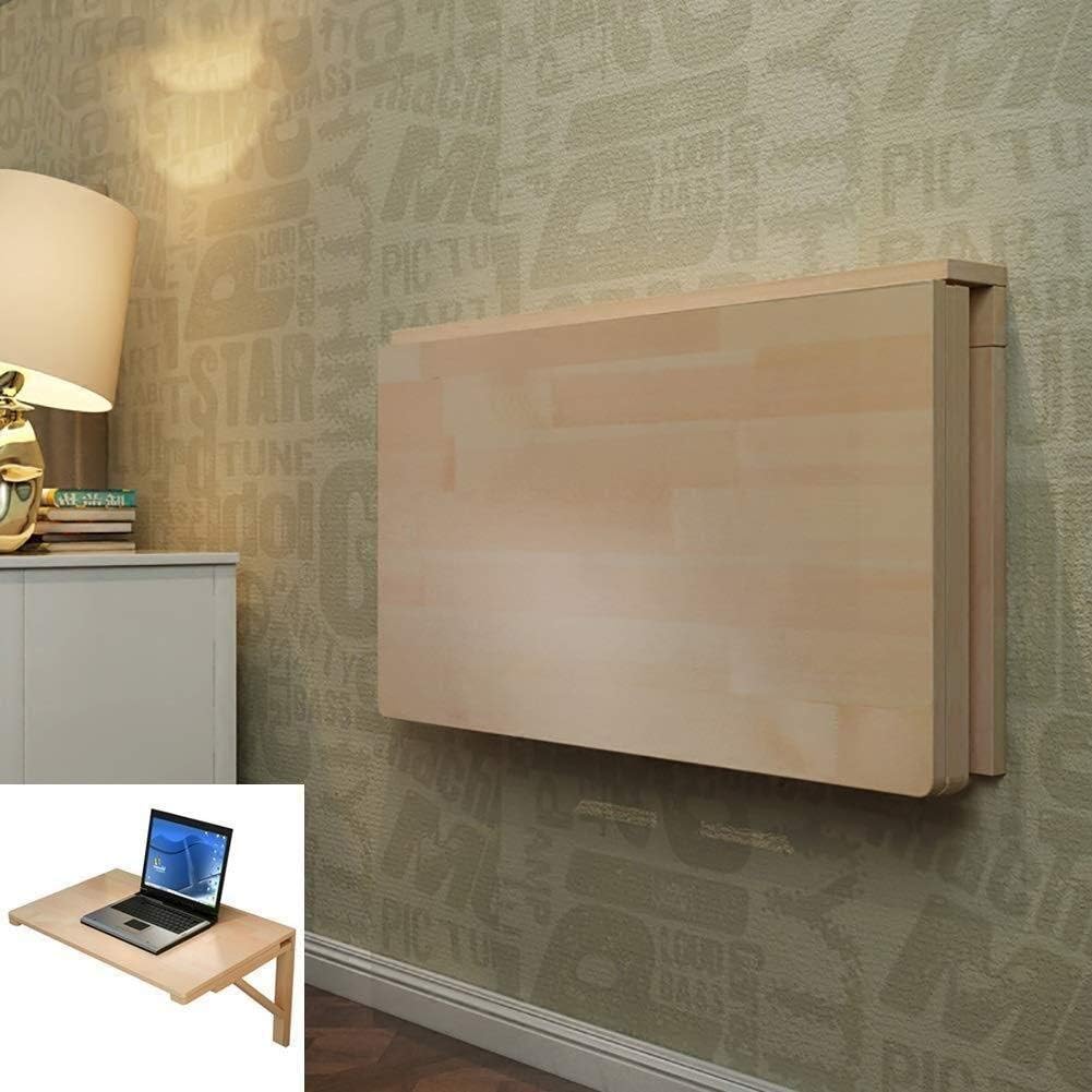 NJYT Folding Wall Tables for Office/Bedroom/Bathroom Or Balcony Wooden Dinner Table Hang Saving Space Office Computer Table (Size : 7040cm(27.515.7))