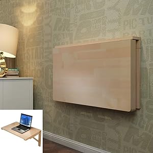 NJYT Folding Wall Tables for Office/Bedroom/Bathroom Or Balcony Wooden Dinner Table Hang Saving Space Office Computer Table (Size : 7040cm(27.515.7))