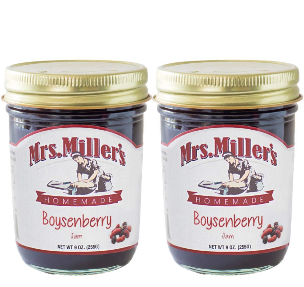 Mrs. Miller's Amish Homemade Boysenberry Jam 9 Ounces - Pack of 2