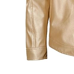 SWJGLITTR Men Slim Fit Motorcyle Leather Jacket