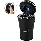 Cendrier Voiture Détachable Avec Briquet LED Bleue - Cendrier Allume-Cigare Rechargeable USB