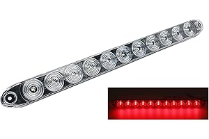 15" Clear Red Multi-function Stop Turn Tail Marker Trailer Light LED Waterproof