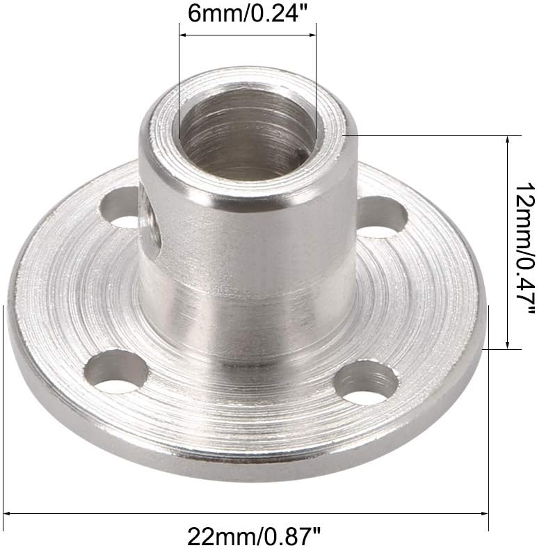 sourcing map 6mm Inner Dia H12*D10 Rigid Flange Coupling Motor Guide Shaft Coupler Motor Connector for DIY Parts - Image 4