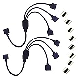 TronicsPros 2pcs 4 Pin LED Splitter Cable RGB LED