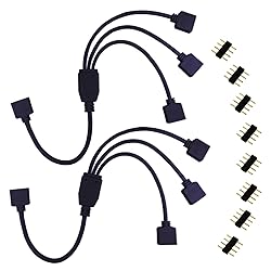 TronicsPros 2pcs 4 Pin LED Splitter Cable RGB LED