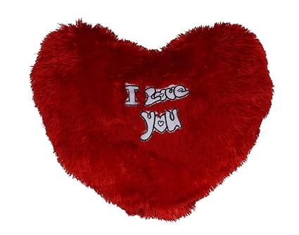 Aarushi (with device) Kids Stuffed Cotton Soft Heart Shaped Cushion (Red)
