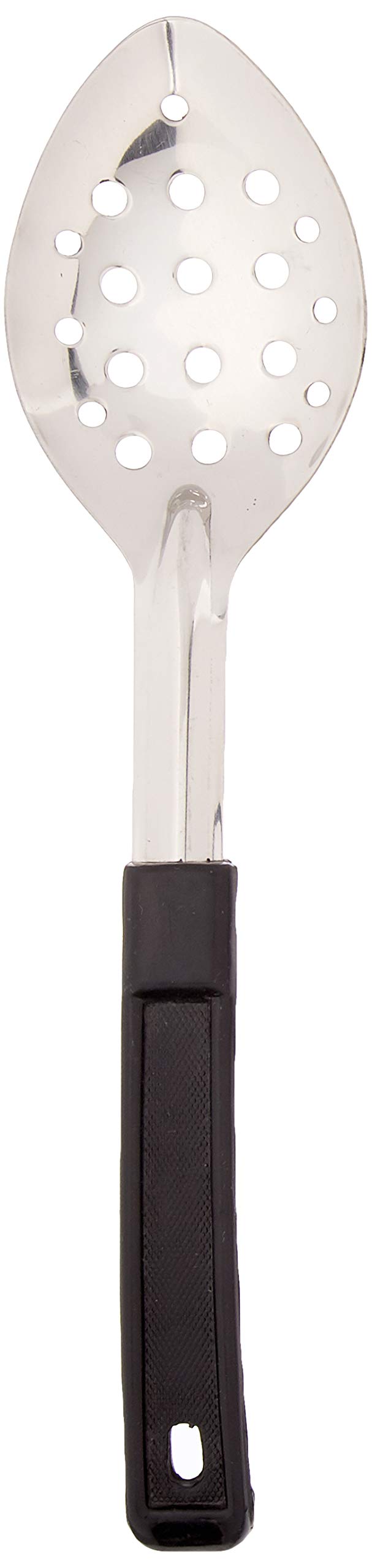 Winco Stainless Steel Basting Spoon with Plastic Stop Hook Handle, Perforated, 11"