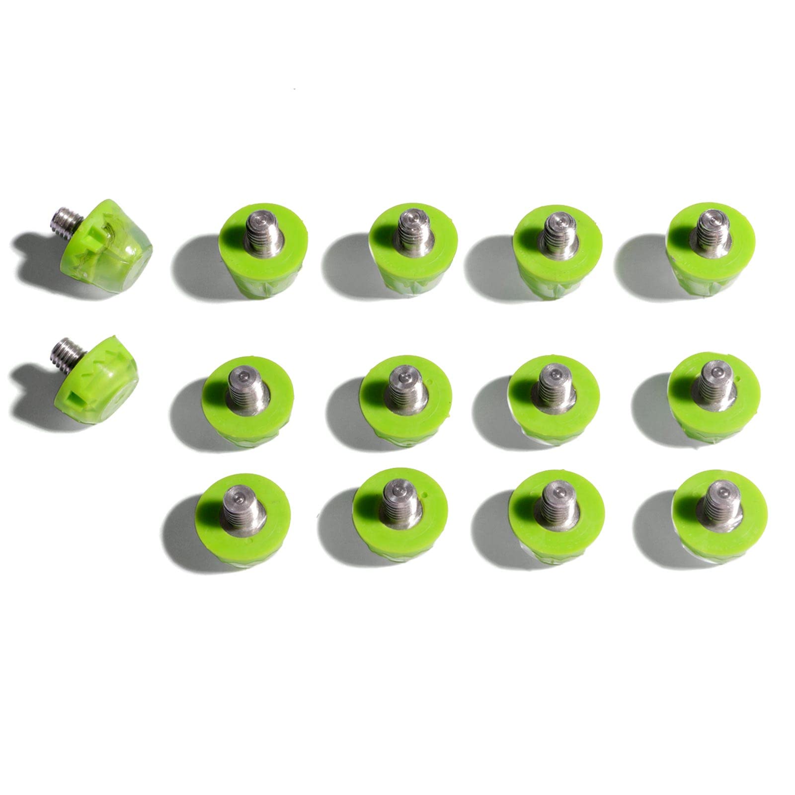 STUDIAMONDS TPU Football Studs-14X Replacement Football Cleats for Football- TPU Studs Standard Thread (Translucent Green)