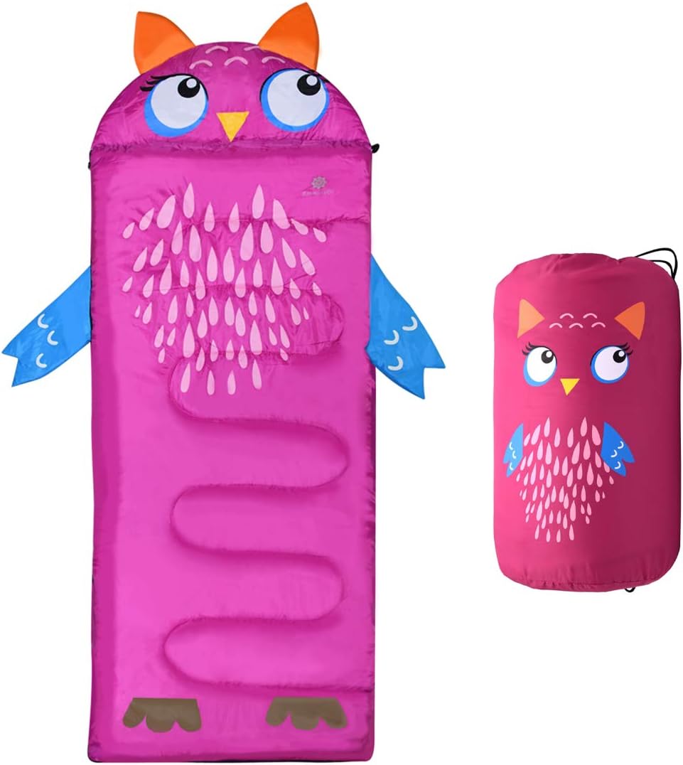 RasmussOn Sleeping Bag for Kids & Teens 3 Season Indoor and Outdoor Use, Lightweight, Warm and
