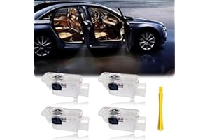 DAISYFANG 4 Pcs Car Door Lights,Super Bright HD Car Door Welcome Lights, No Fade Puddle Light Compatible for A1 A3 A4 A5 A6 A7 A8 Q3 Q5 Q7 Q8 R8 TT RS S E-Tron Accessories(4 Ring+Adi)
