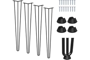 Signstek 28" Hairpin Table Legs with Heavy Duty Metal and Industrial Design for Coffee Tables, Modern Desks and Night Stands,Set of 4