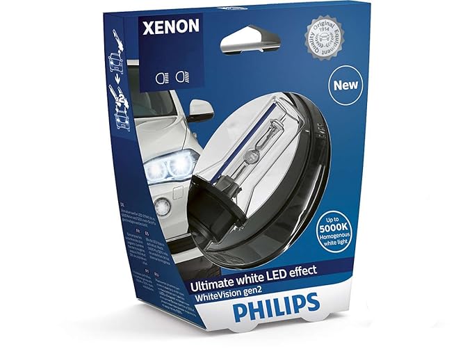 title=Philips 85415WHV2S1 Lampadina per Fari allo Xenon WhiteVision gen2 D1S, Blister