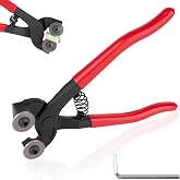 Glass Tile Nippers 7" with an Allen Wrench | Heavy Duty Wheeled Glass Mosaic Nipper, Glass Nippers with Rubber Handle for Stained Glass, Ceramic Tile Nipper Mosaic Tools