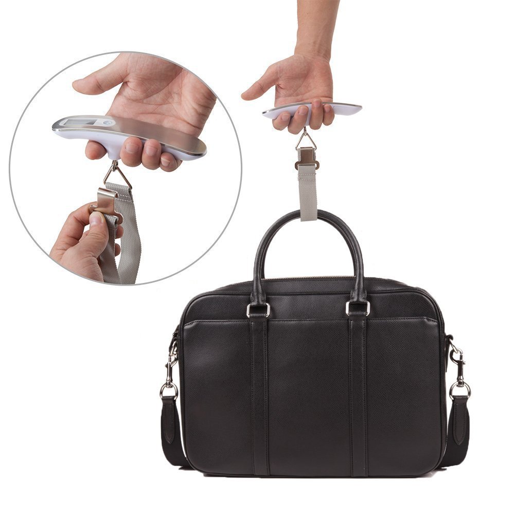 Rocita 2PCS Luggage Scales Digital Suitcase Scale Portable Hanging Scales with LCD Backlight, Tare and Data Lock Function - 110 lb/50KG Capacity