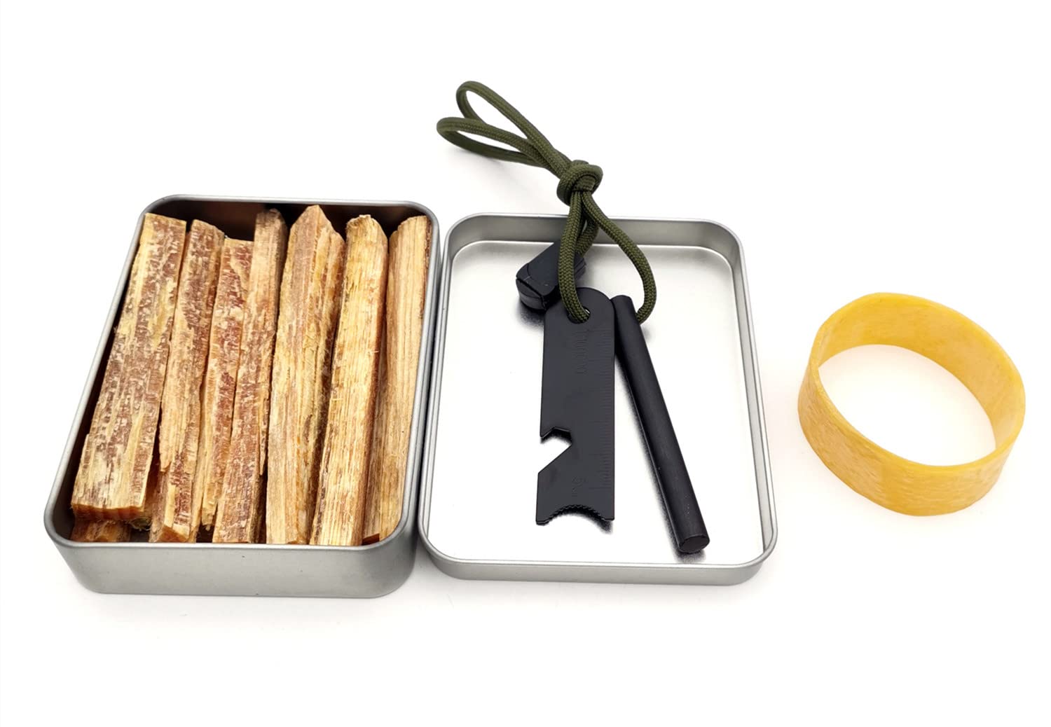 CZ-XING Emergency Flint Starter Kit - Magnesium Rod Flint, Waterproof Box, Fatwood Stick Fire Starter, Survival Tool