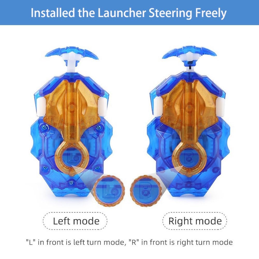 Bey Battling Blade Burst Launcher and Grip, B-184 Left Right Spin String Launcher Grip DB Layer System Compatible with All Bey Burst Series - Blue